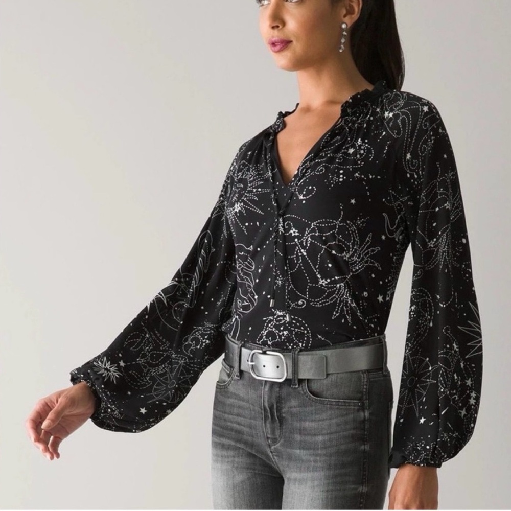 White House Black Market Zodiac Constellation Blouse NWT S
